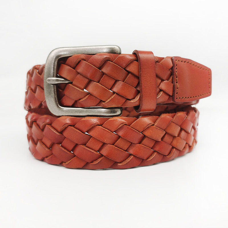 top grain leather braided belts KS-5