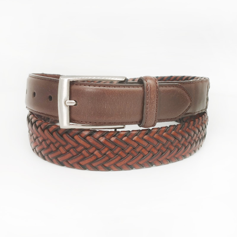 genuine leather braided belts for men