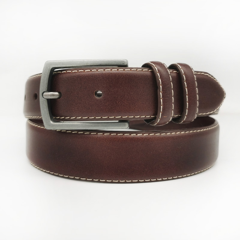 35mm wide pin buckle genuine leather belt KS3