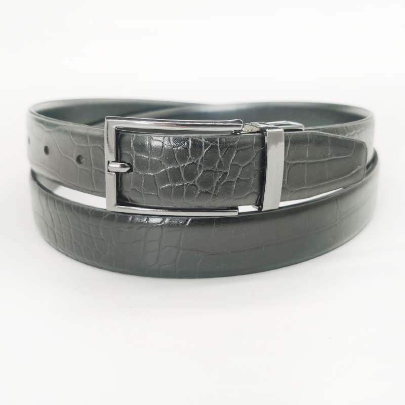 double sides use split leather belt with twist buckle