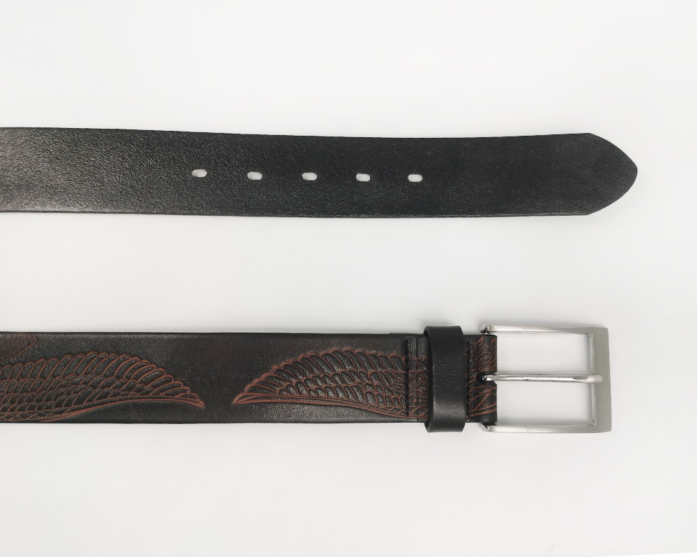 embossed genuine leather belt