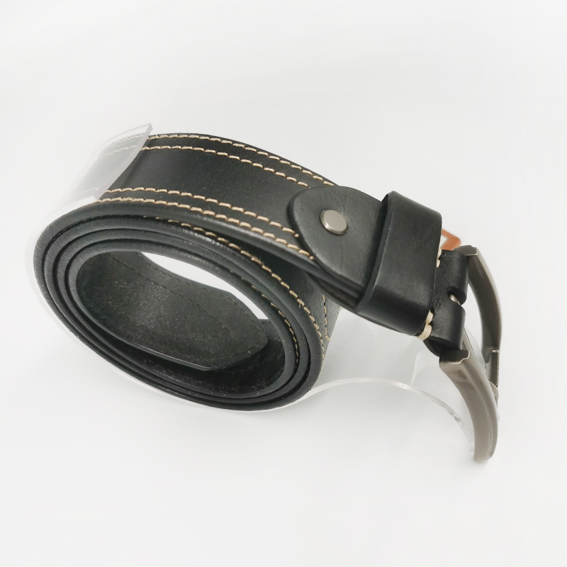 genuine leather belt with stitches