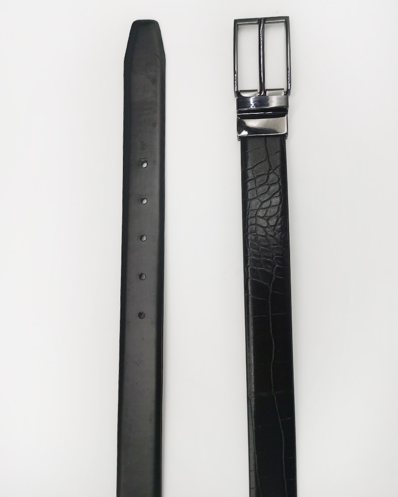 double sides use split leather belt with twist buckle