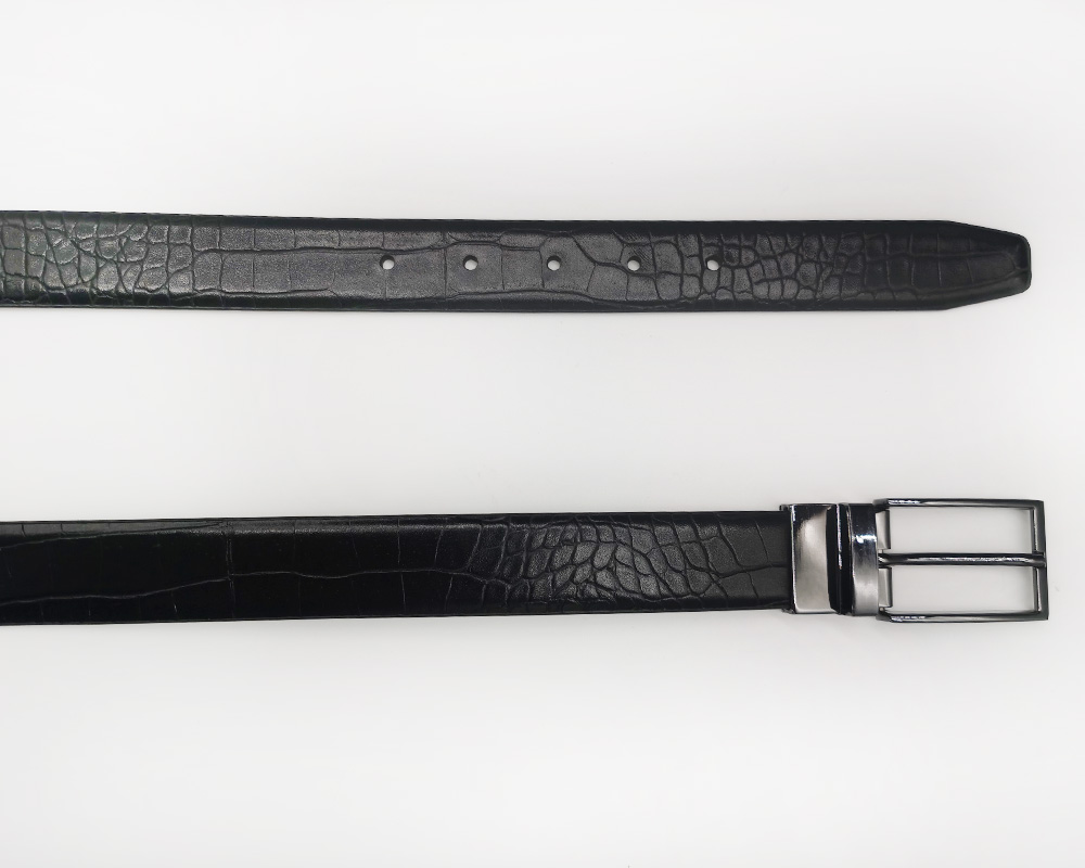 double sides use split leather belt with twist buckle