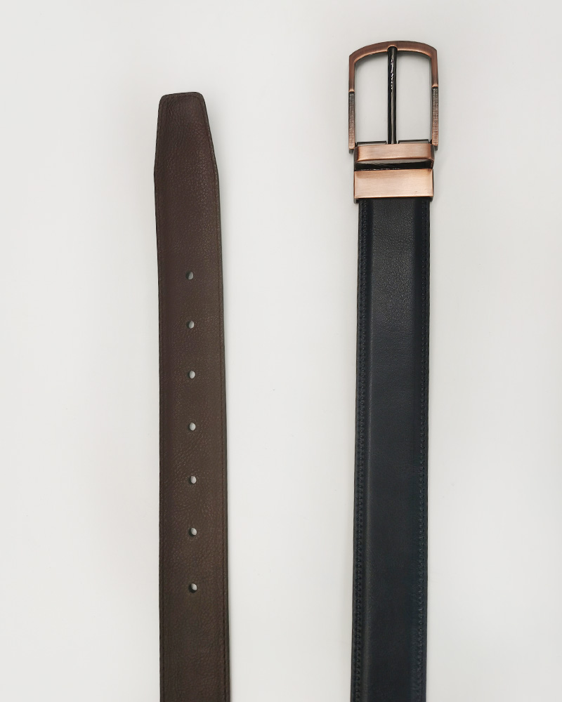 pin reversible buckle split leather belts