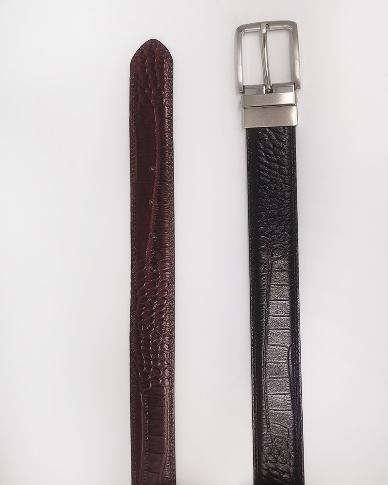 double sides full grain leather reversible belts