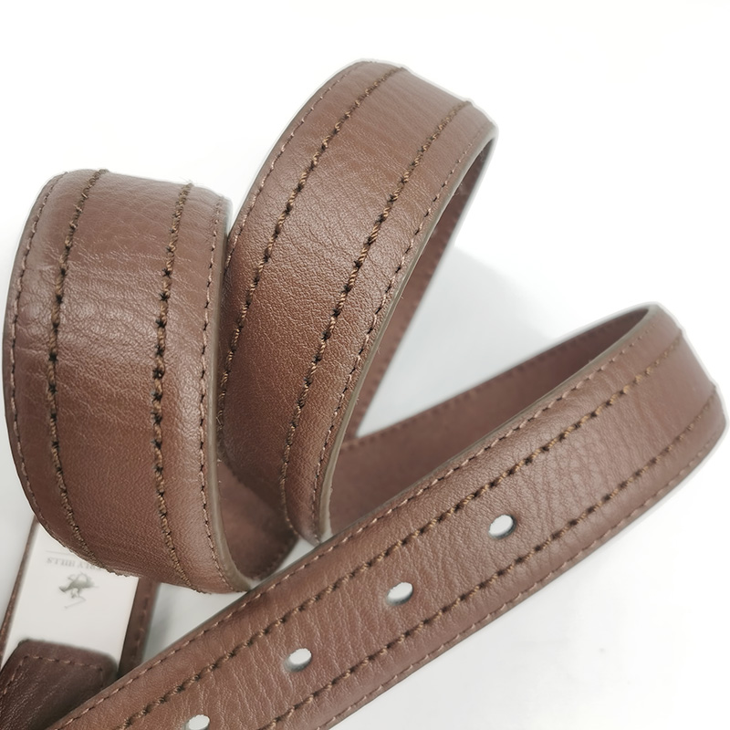 double stitched pu leather belts men