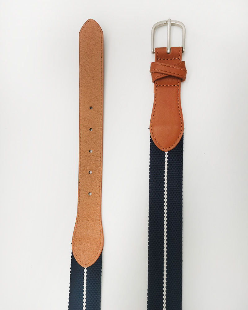 full grain leather tag webbing belt