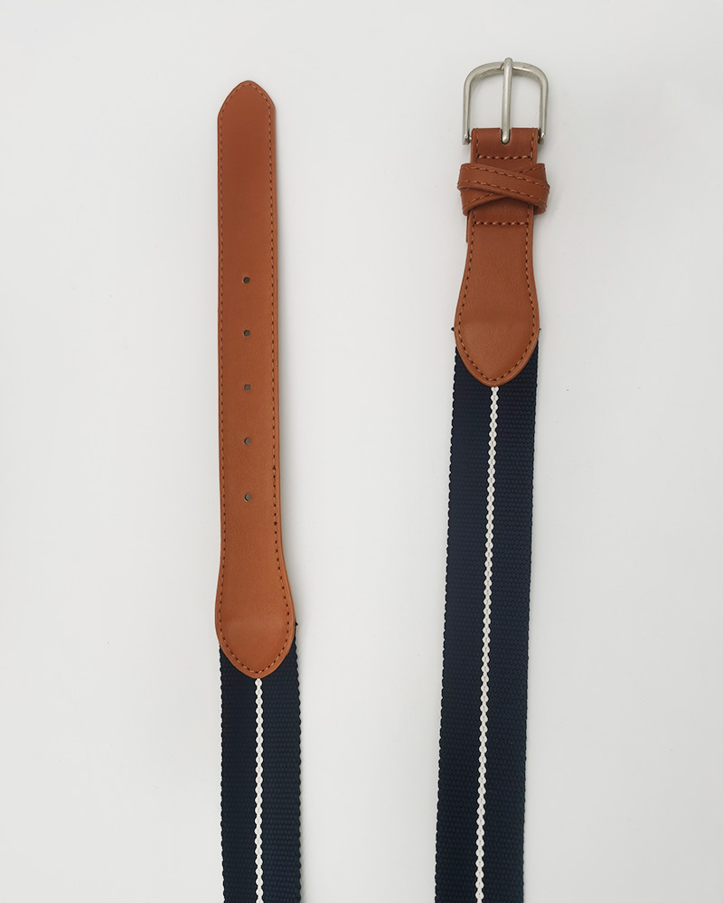 full grain leather tag webbing belt