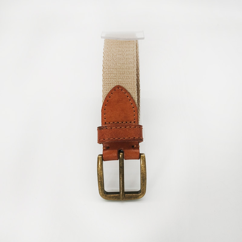 genuine leather tag canvas belt