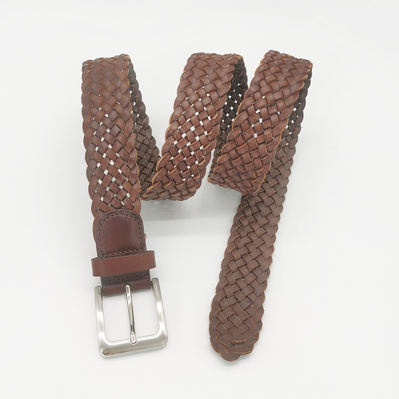 full grain leather braided belts