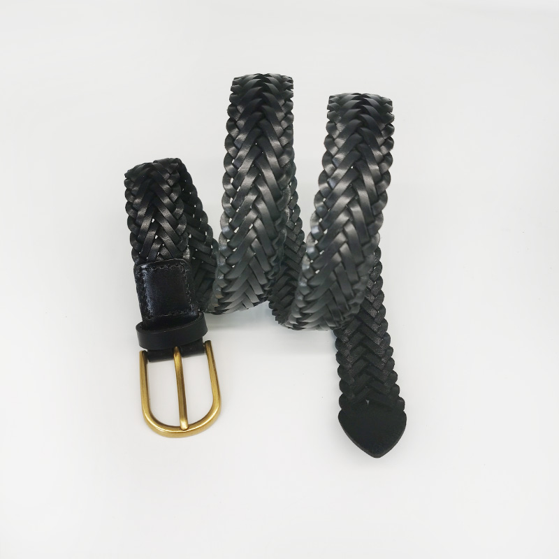 real cowhide leather braided belts