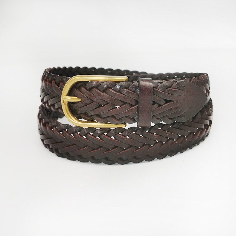 real cowhide leather braided belts