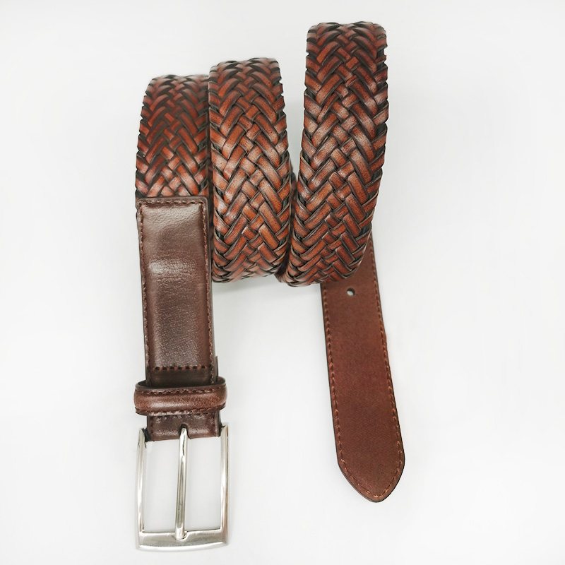 genuine leather braided belts for men