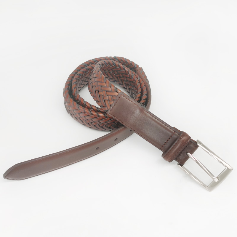 genuine leather braided belts for men