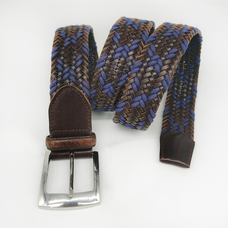 full grain leather and wax cord braided belts