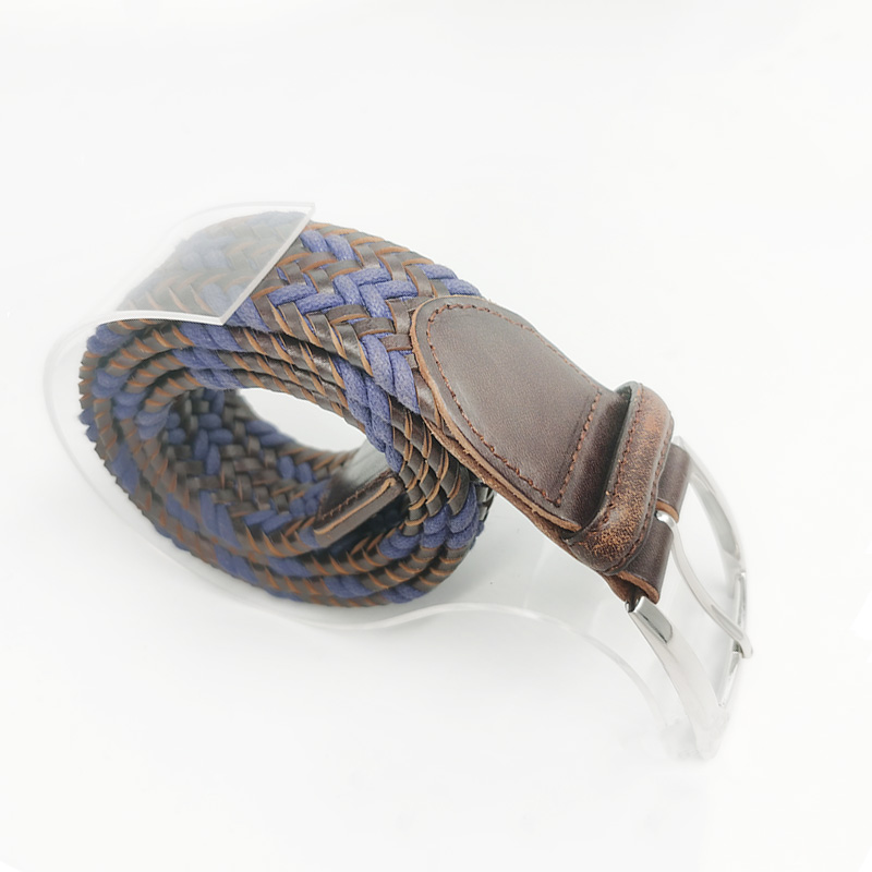 full grain leather and wax cord braided belts