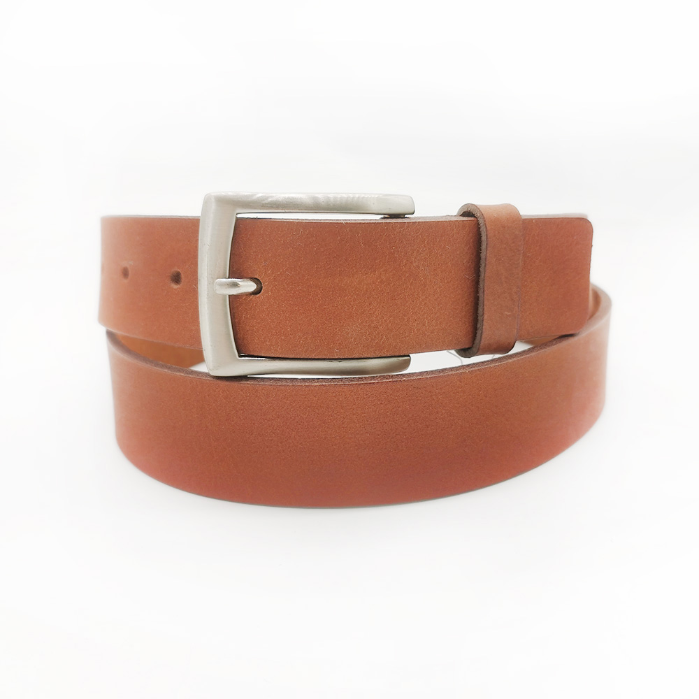 flat leather belts with zinc alloy buckle