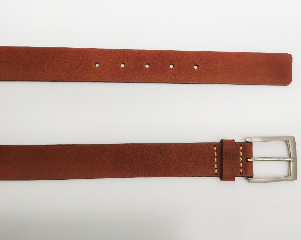 flat leather belts with zinc alloy buckle