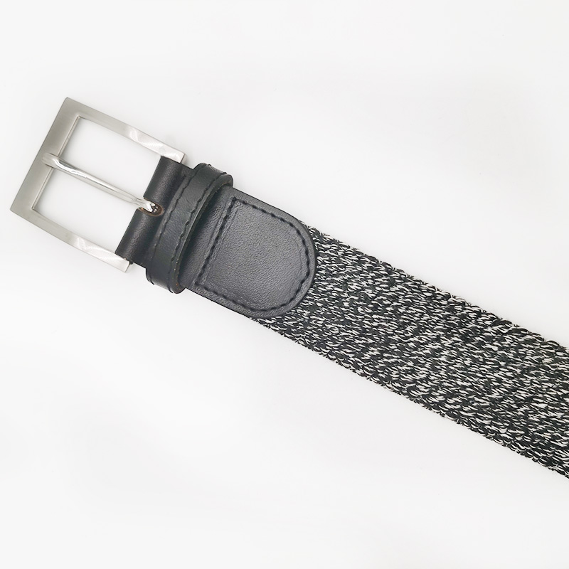 webbing canvas belts with genuine leather tag KS1910-0175