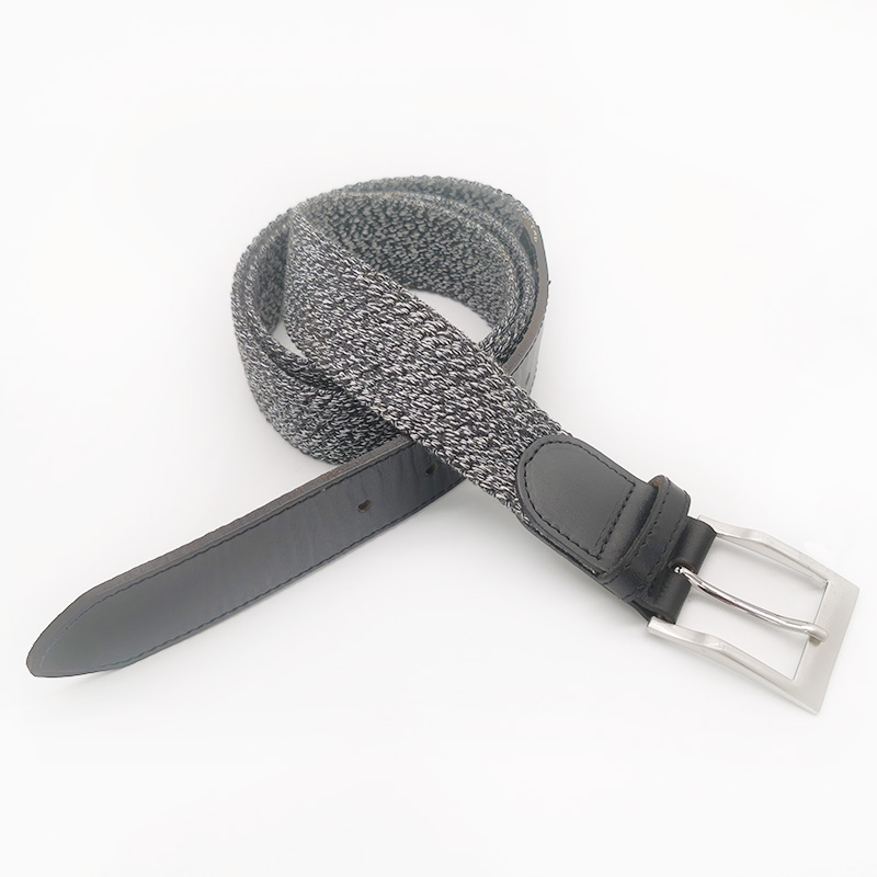 webbing canvas belts with genuine leather tag KS1910-0175