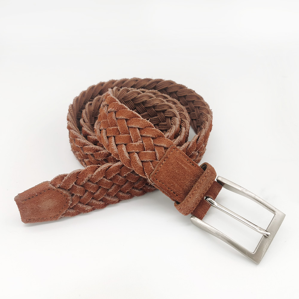 suede leather braided belts