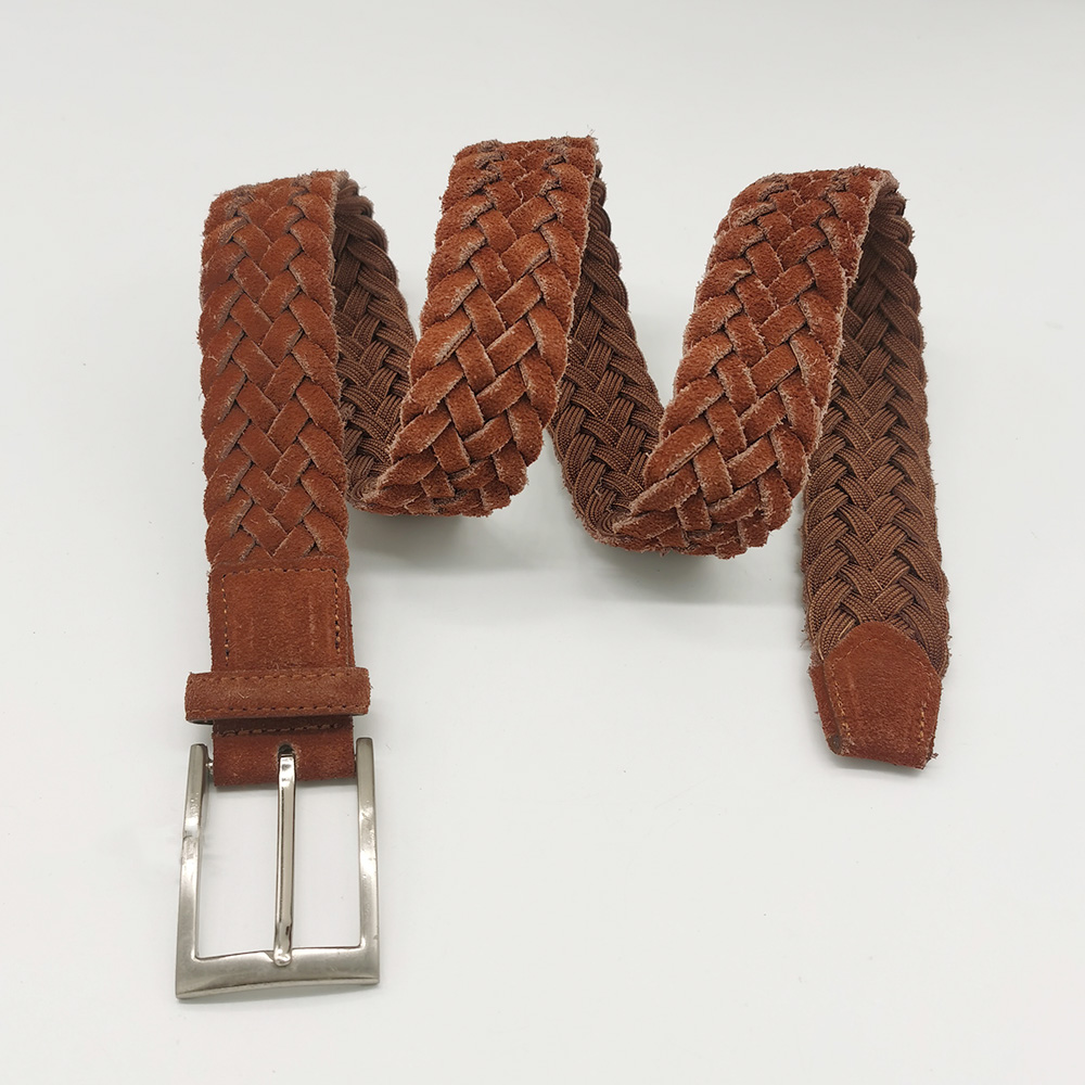 suede leather braided belts