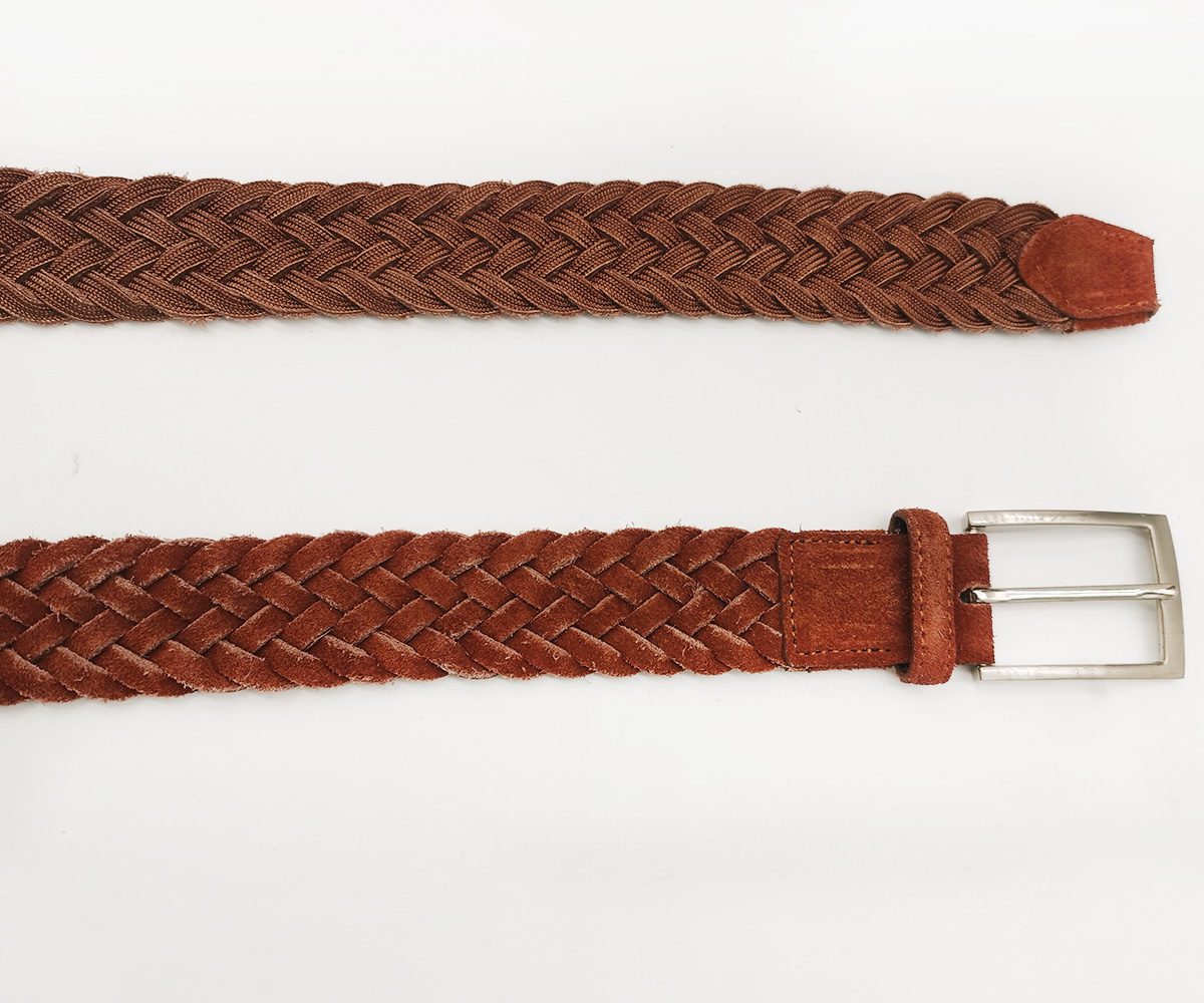 suede leather braided belts