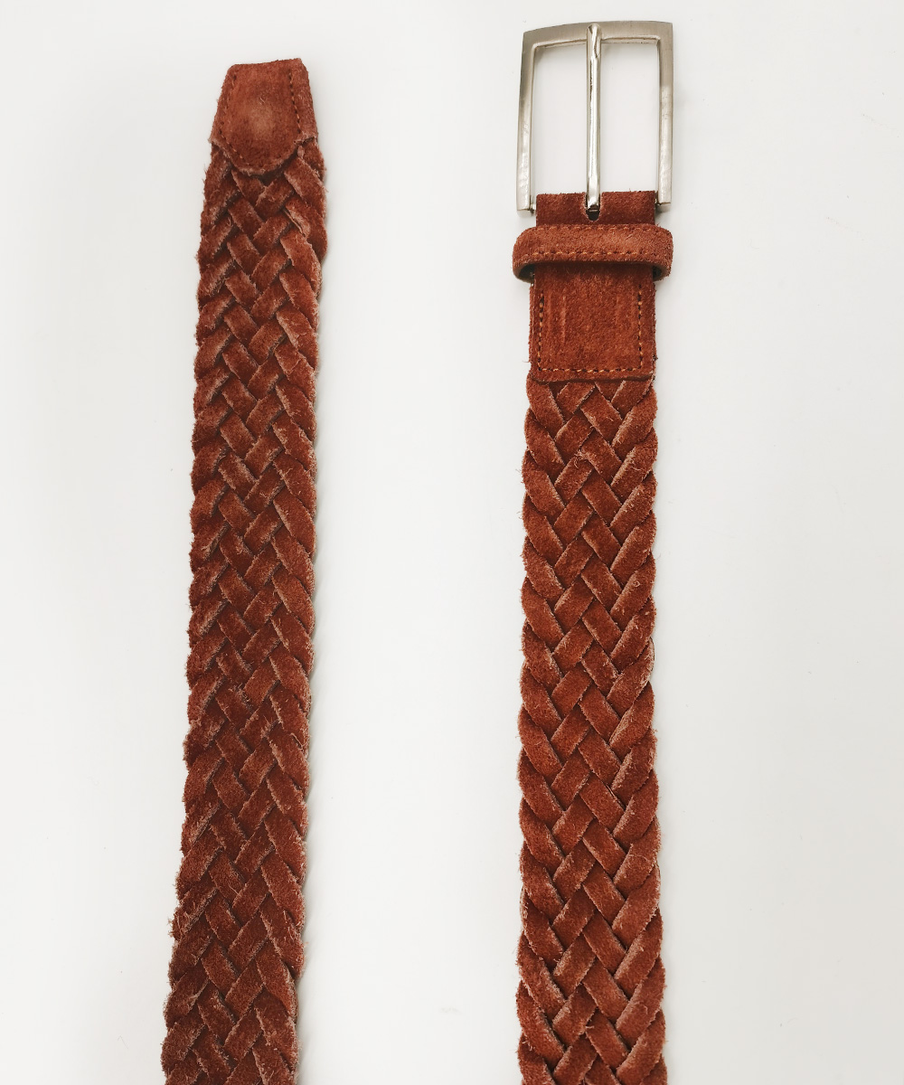 suede leather braided belts