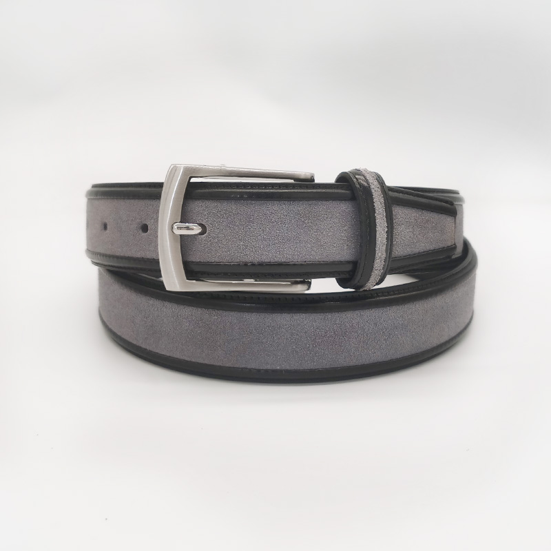 suede leather and split leather patchwork belts