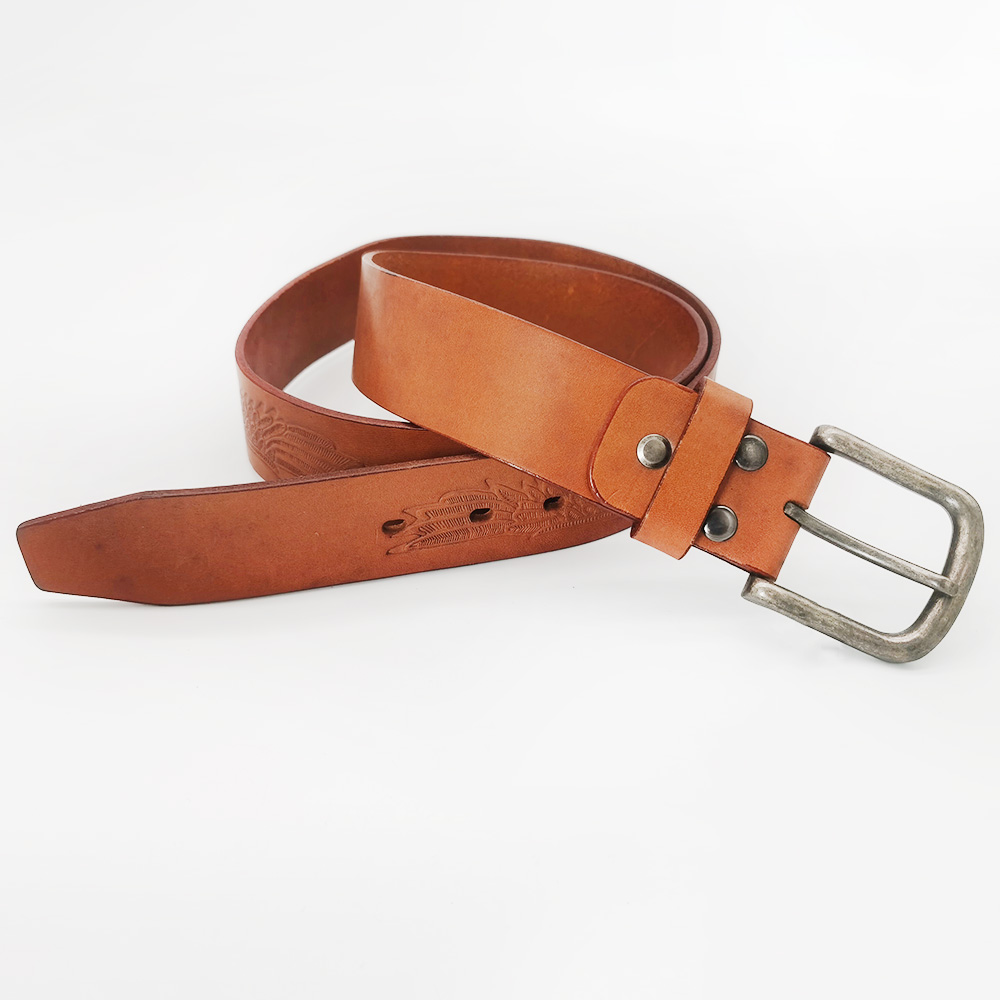 embossed leather belts for men