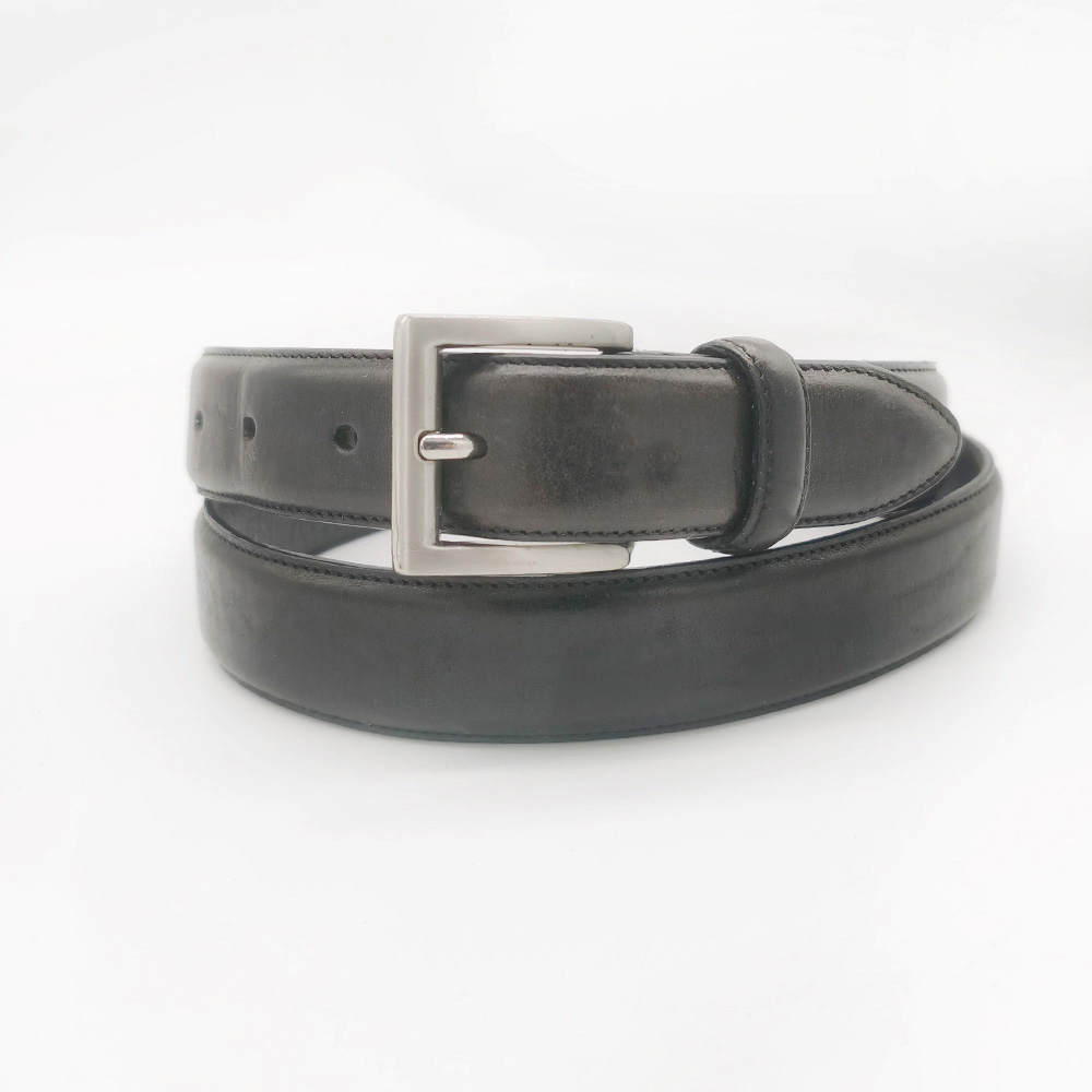 30mm wide stitched pin buckle leather belts