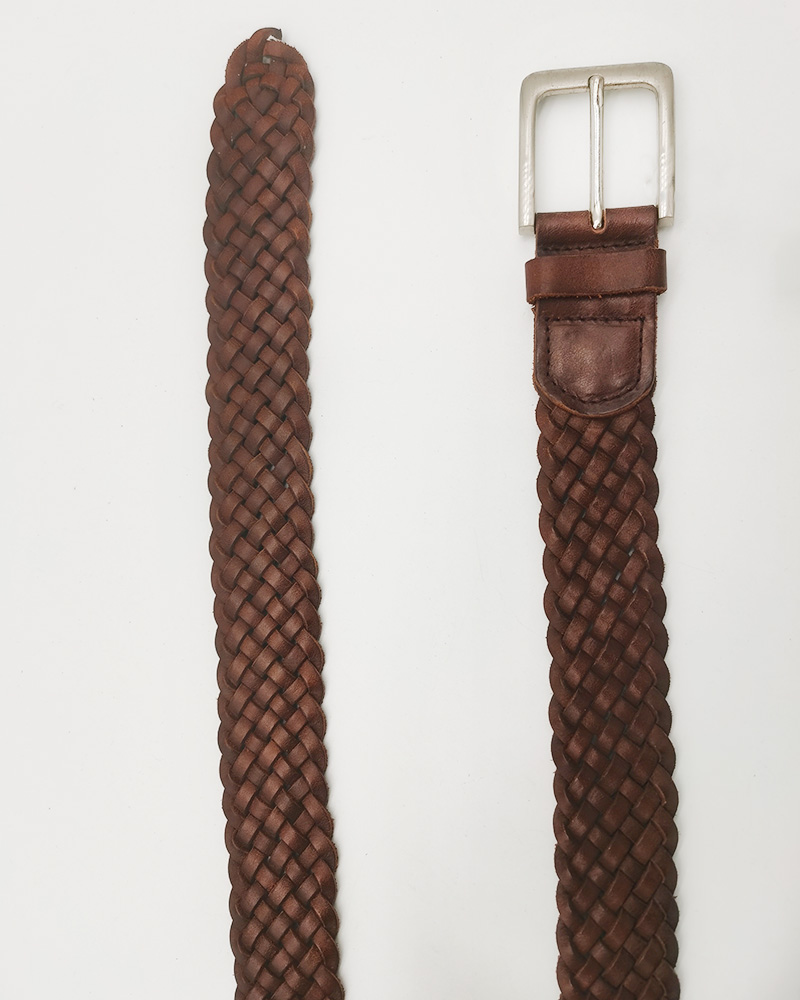 wide genuine leather braided belts