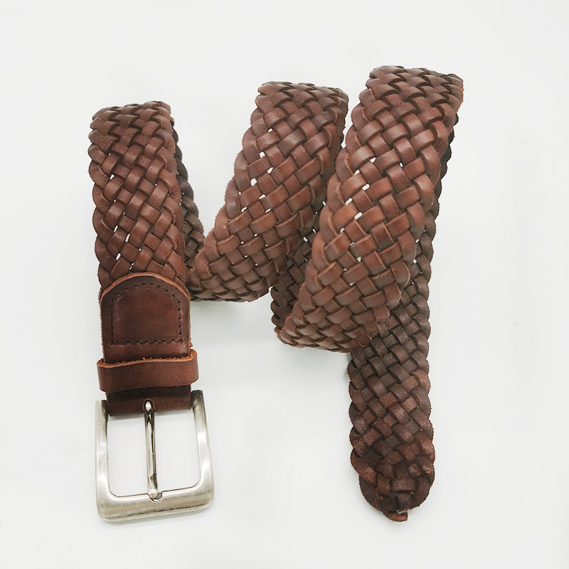 wide genuine leather braided belts