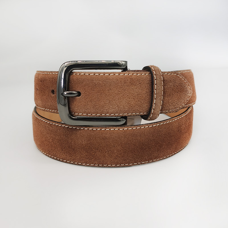 feathered edge suede leather belt