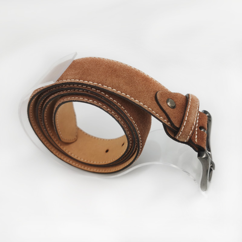 feathered edge suede leather belt