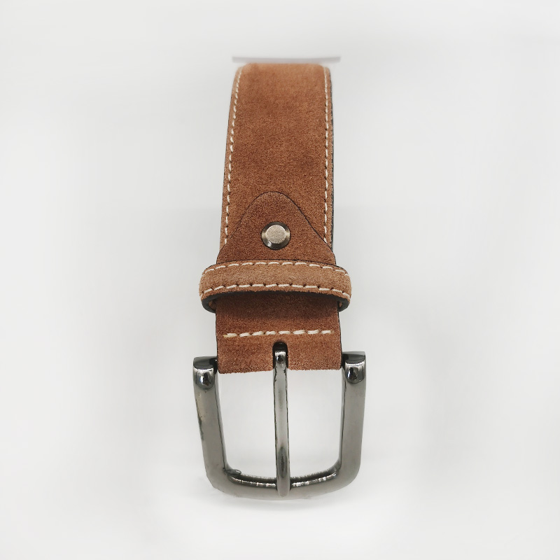 feathered edge suede leather belt