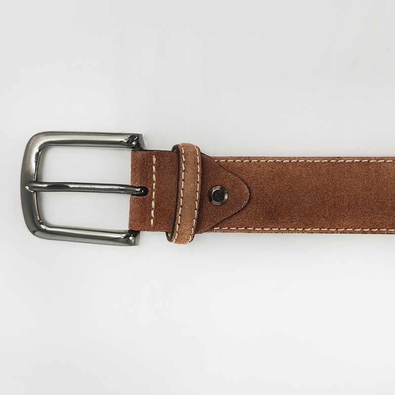 feathered edge suede leather belt