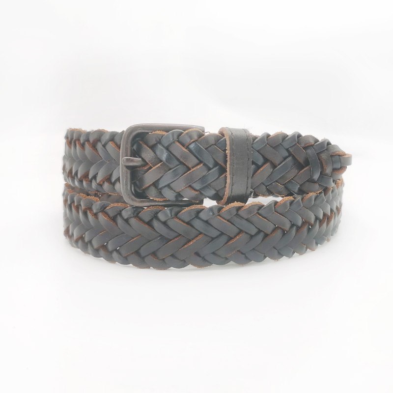 cowhide leather braided belts