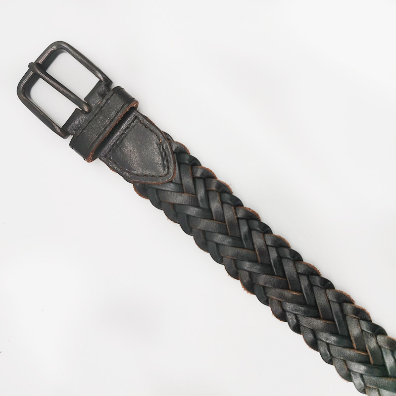 cowhide leather braided belts