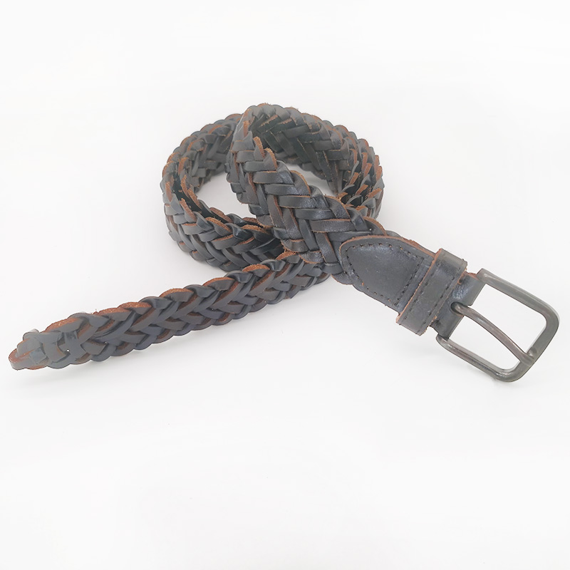 cowhide leather braided belts