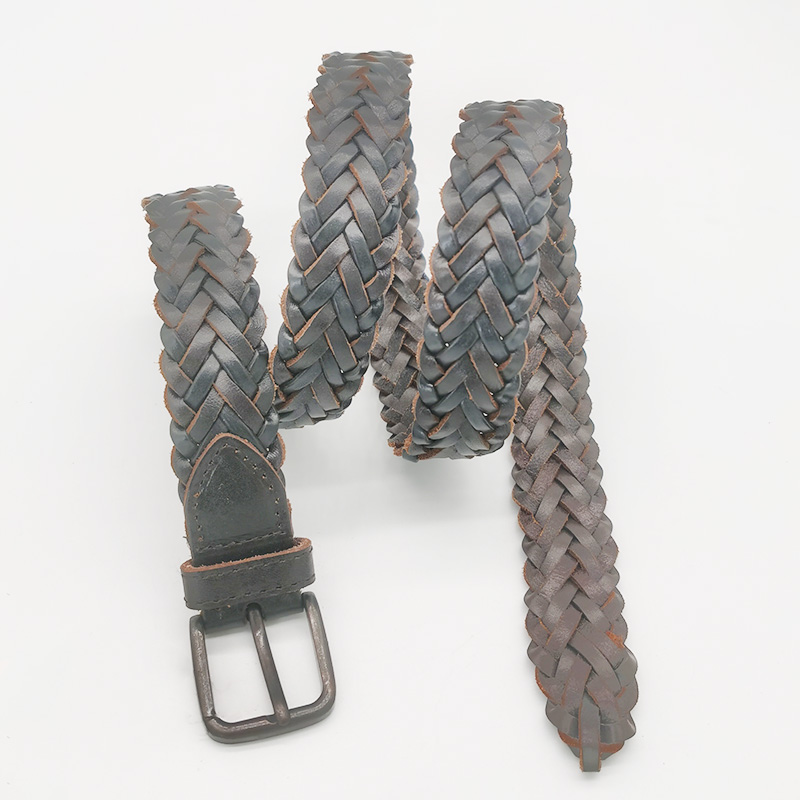 cowhide leather braided belts