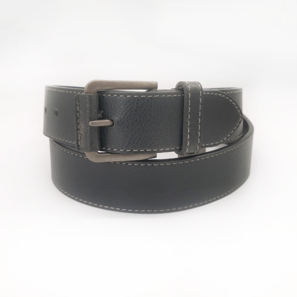 wide stitched pu leather belts for men