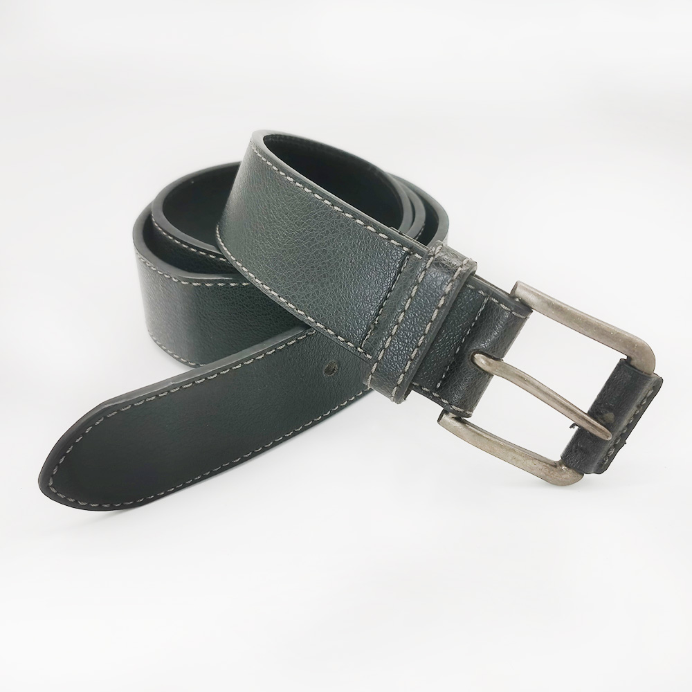 wide stitched pu leather belts for men