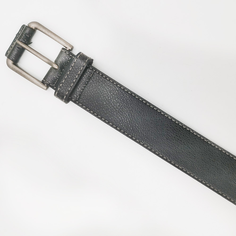 wide stitched pu leather belts for men