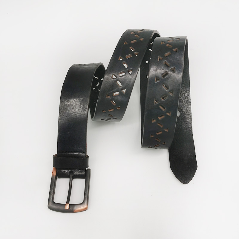 hollow-out genuine leather belts