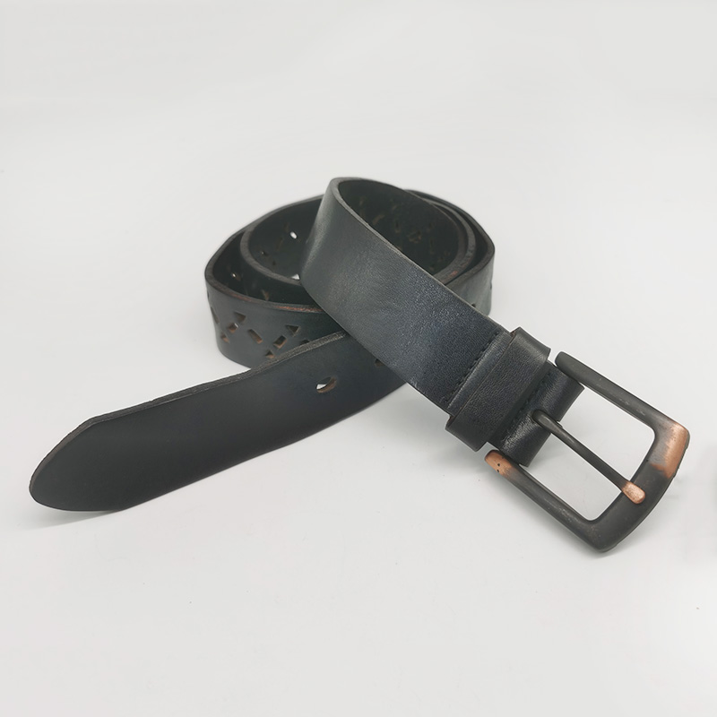 hollow-out genuine leather belts