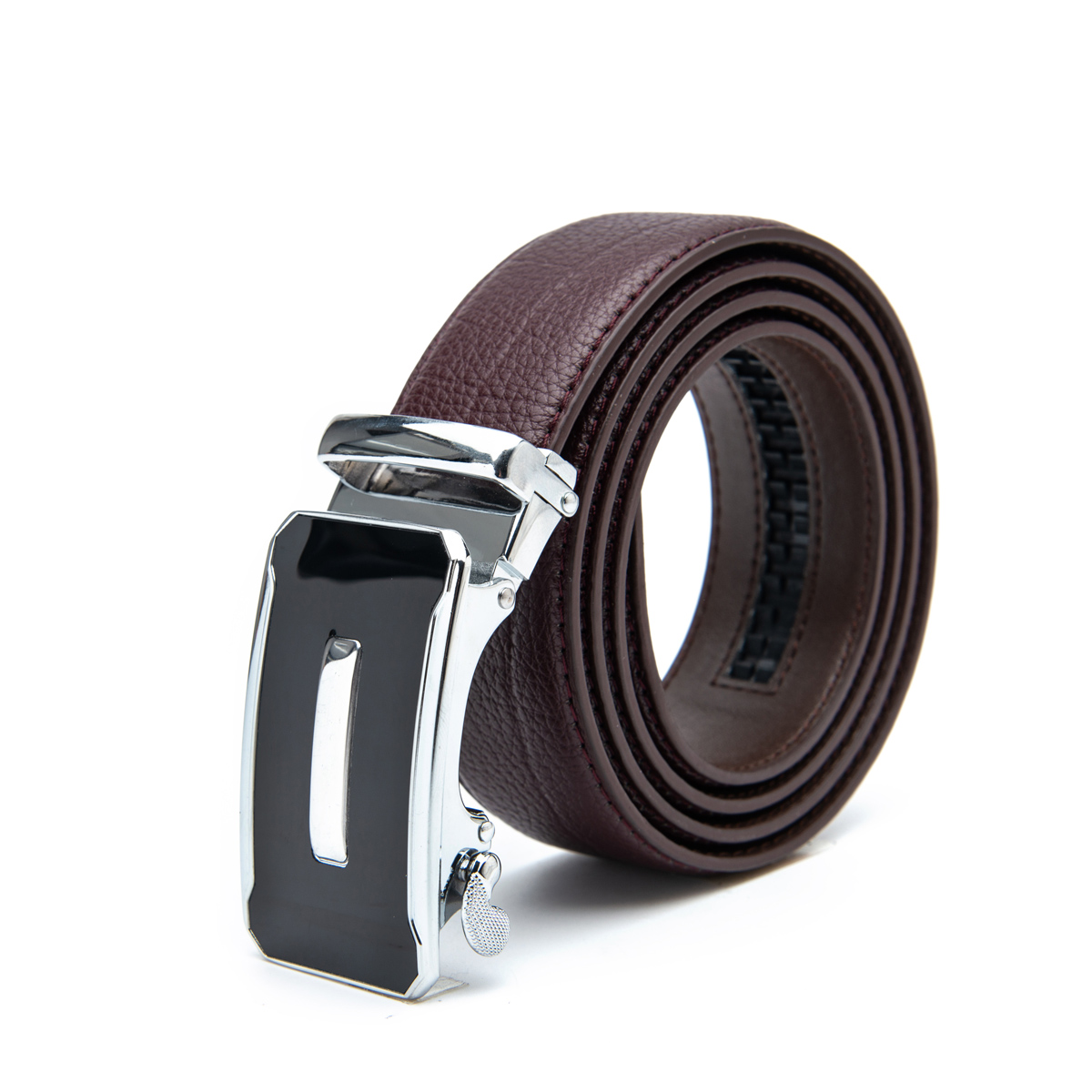 Automatic buckle genuine leather belt