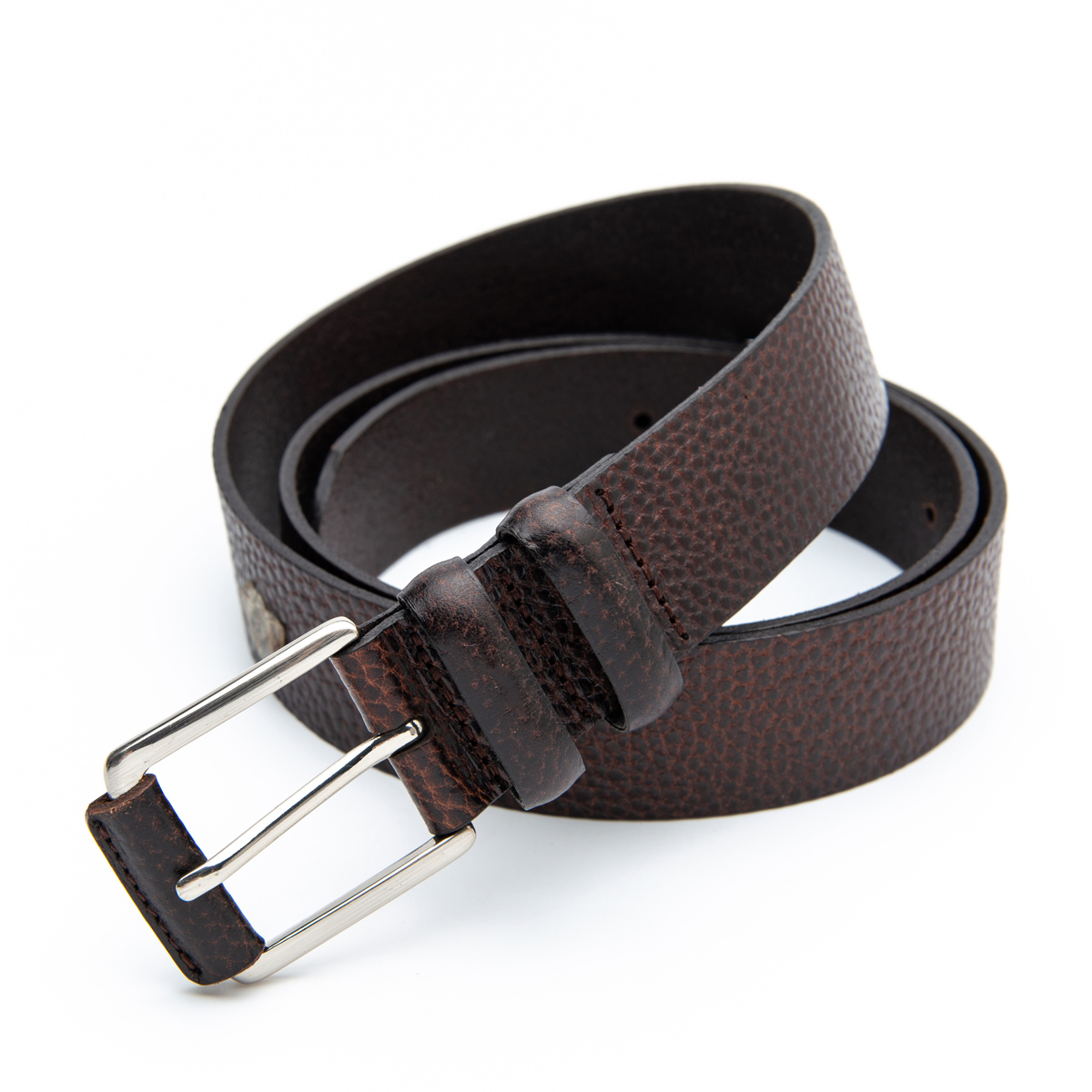 35mm wide pin buckle full grain leather belt