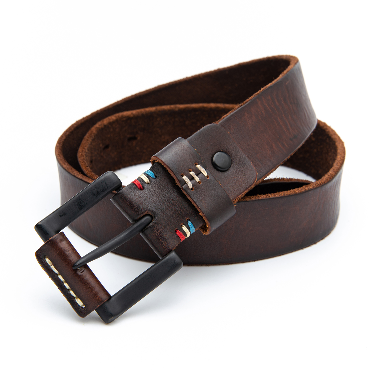 men's top grain leather belts with pin buckle